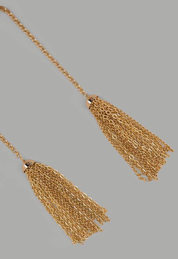 Choice Wrap Chain Tassel Necklace Gold