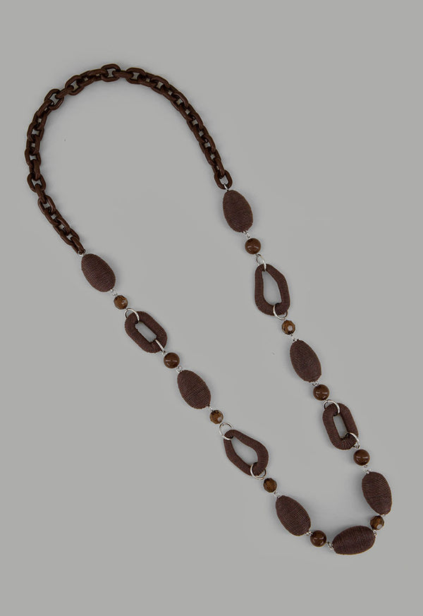 Choice Thread Charms Necklace Brown