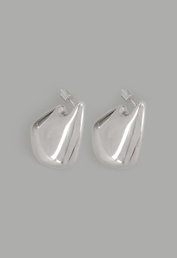 Choice Abstract Metallic Earrings Silver