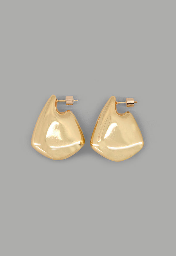 Choice Abstract Metallic Earrings Gold