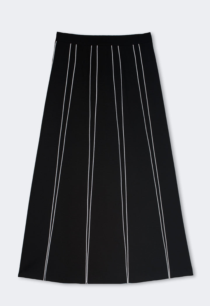 Choice Contrast Plated Skirt Black