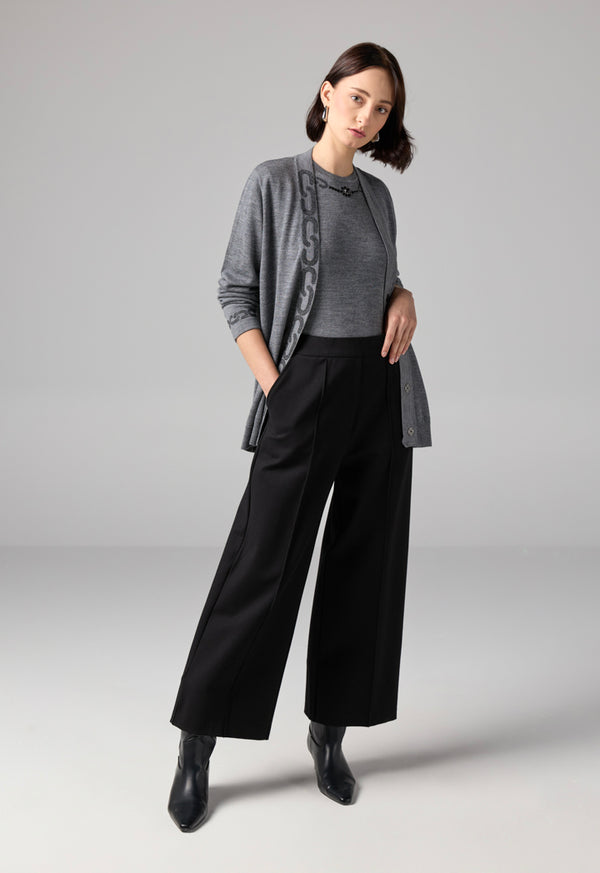 Choice Solid High Waist Trousers Black
