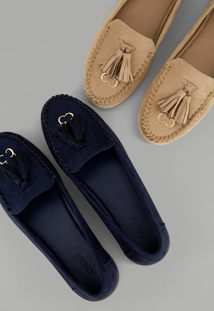 Choice Tassel Suede Loafers Navy