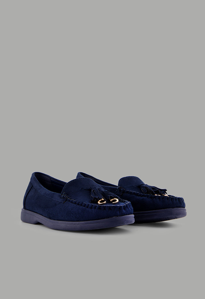 Choice Tassel Suede Loafers Navy