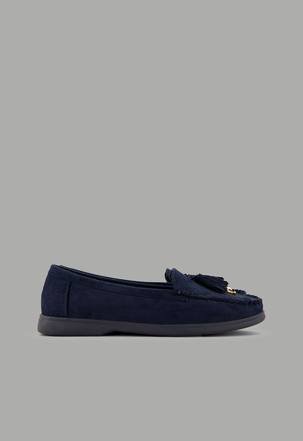 Choice Tassel Suede Loafers Navy