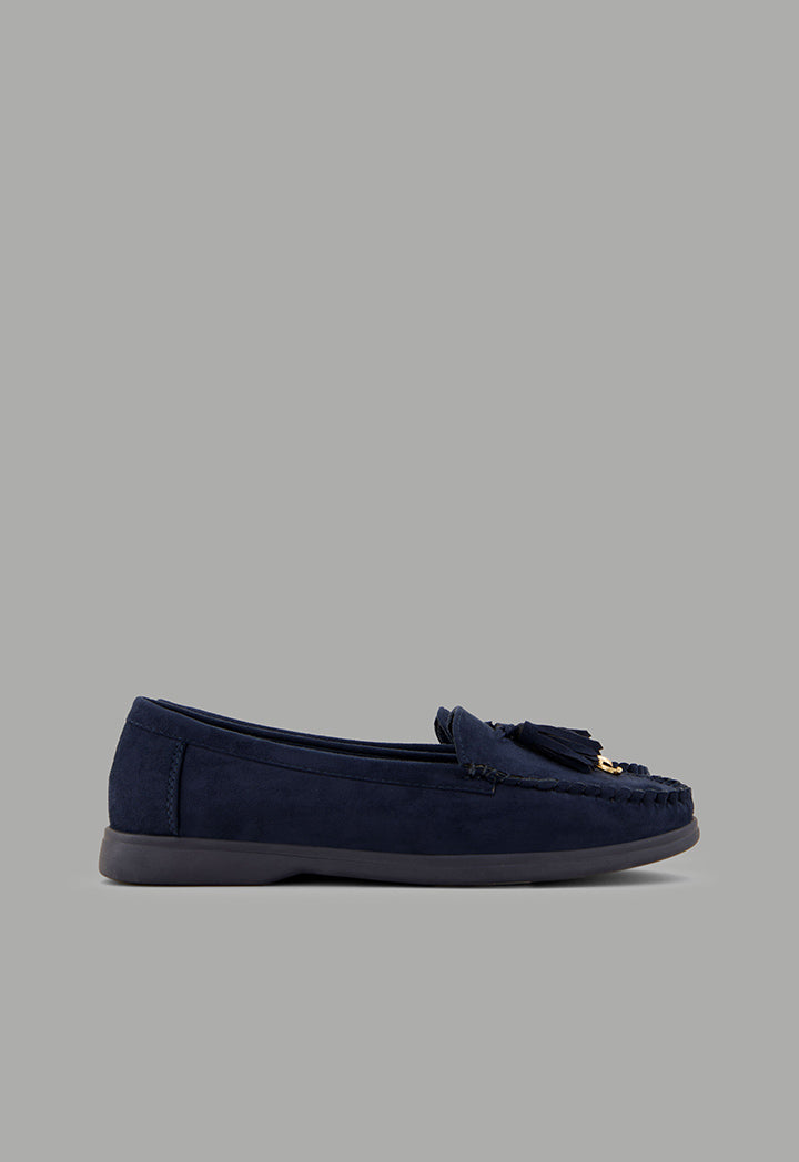 Choice Tassel Suede Loafers Navy