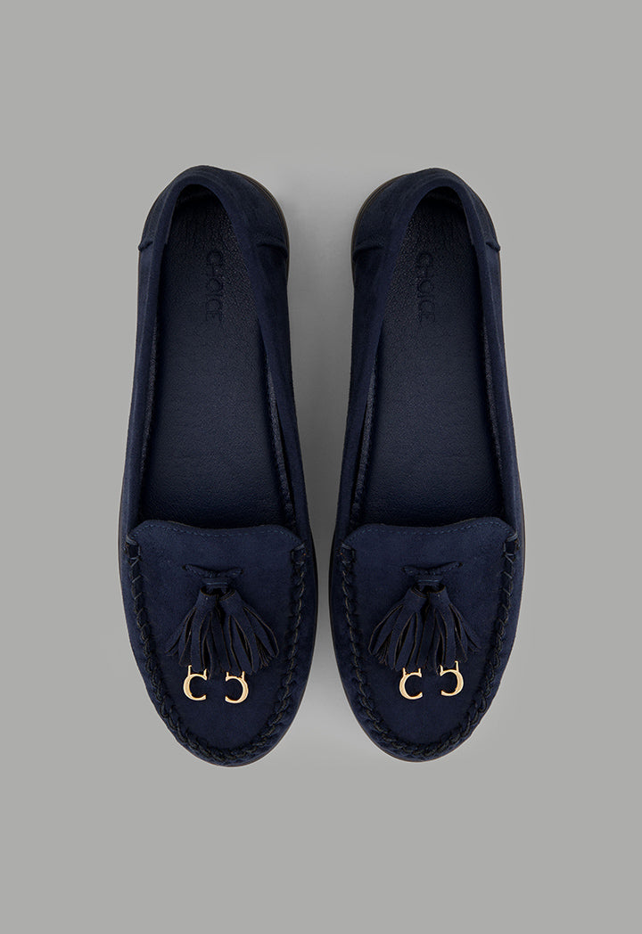 Choice Tassel Suede Loafers Navy