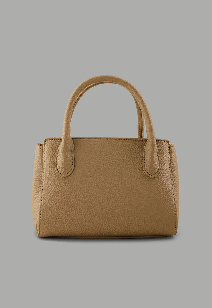 Choice Iconic Metallic Turn Lock Handbag Beige