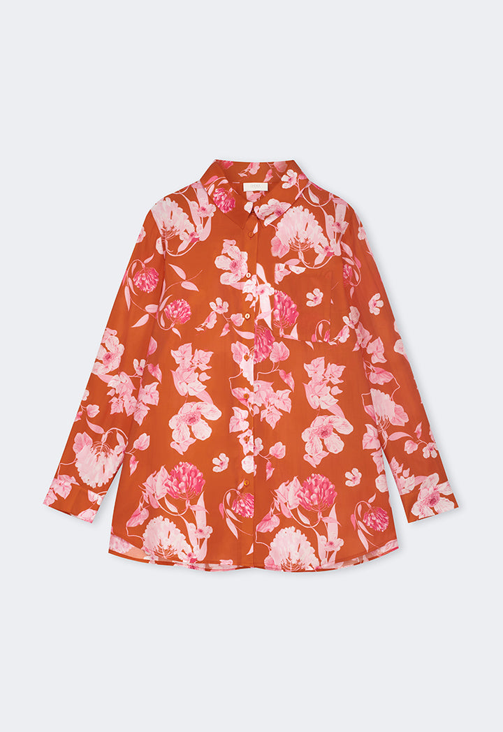 Choice Floral Printed Long Sleeves Shirt Multi Color