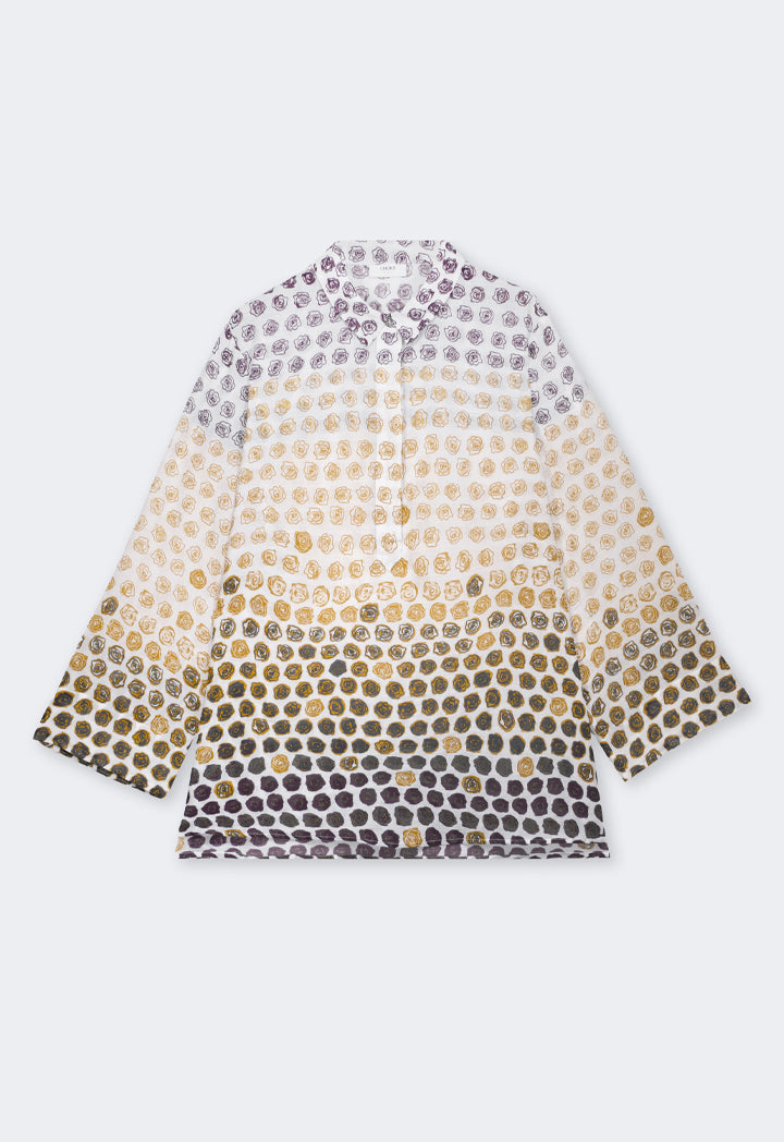 Choice Floral Print Half Buttons Shirt Multi Color