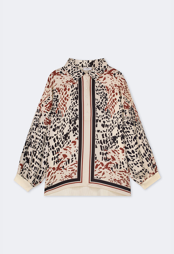 Choice Drop Shoulder Print Shirt Multi Color