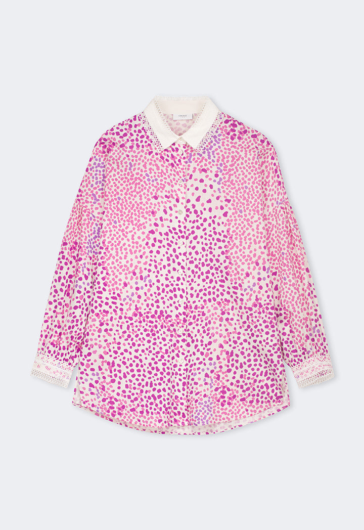 Choice Polka Dots Printed Regular Fit Shirt Purple