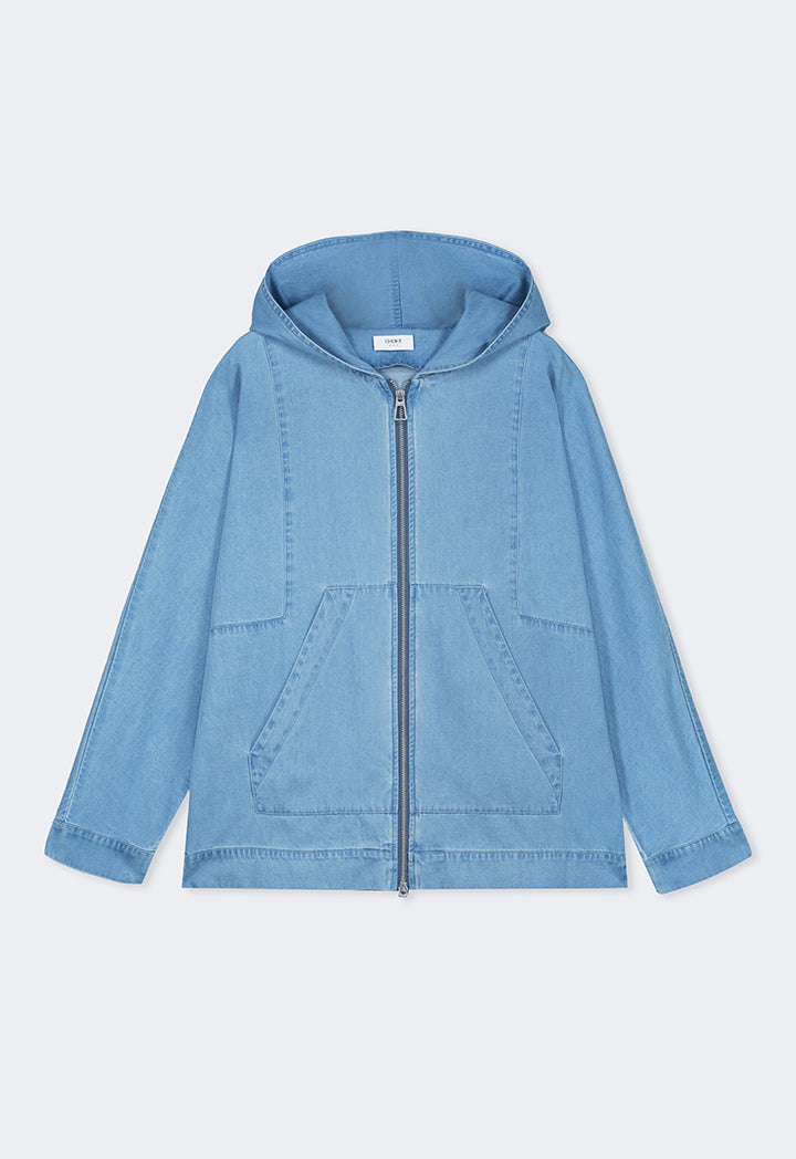 Choice Zip-Up Relaxed Fit Jacket Light Blue