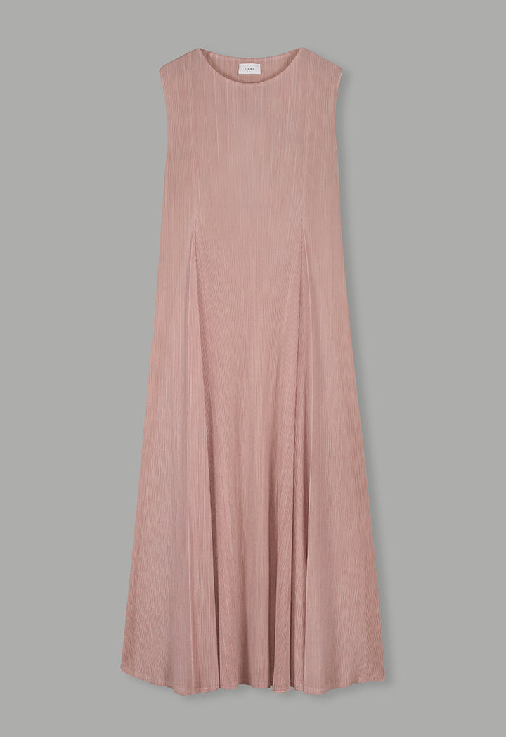 Choice Sleeveless Pleated Maxi Dress Pink