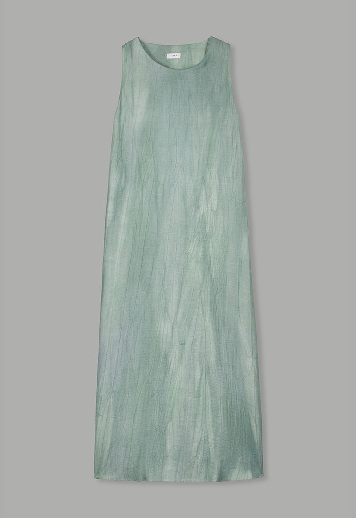 Choice Crinkled Sleeveless Maxi Dress Green