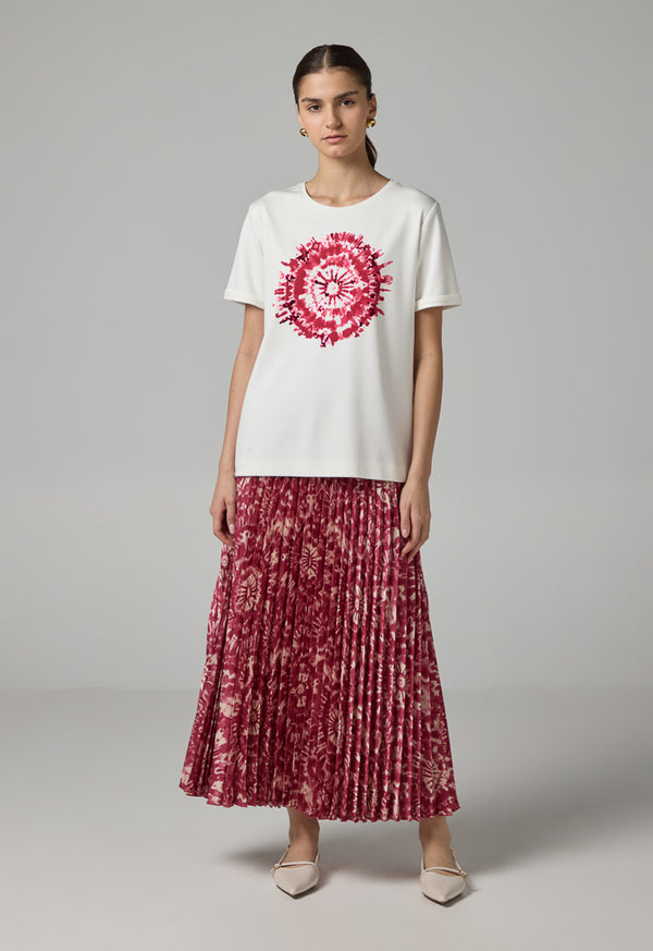 Choice Printed Sequin Embellished T-Shirt Off White