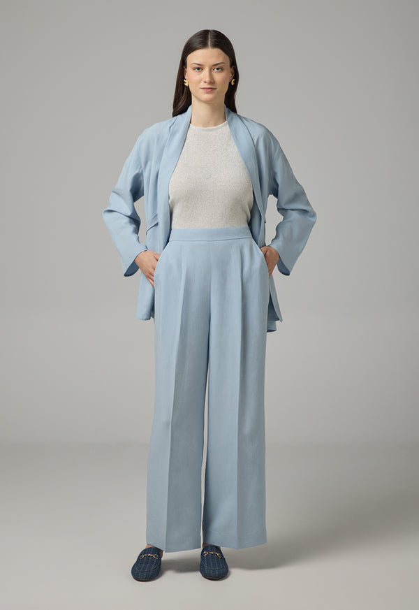 Choice Basic Wide Leg Trousers Blue