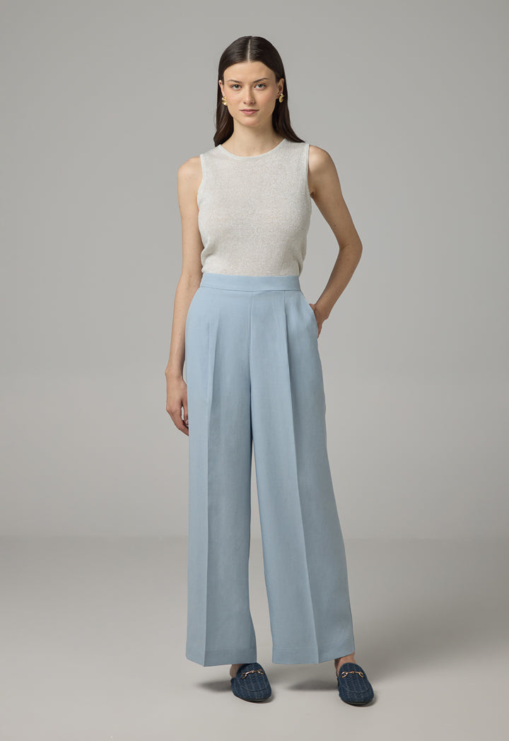 Choice Basic Wide Leg Trousers Blue