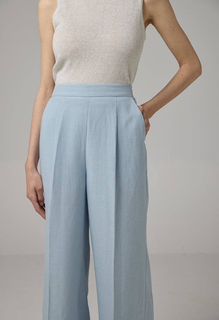 Choice Basic Wide Leg Trousers Blue