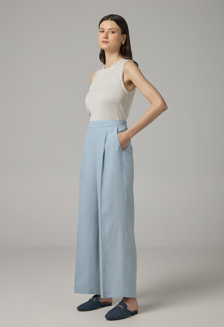 Choice Basic Wide Leg Trousers Blue