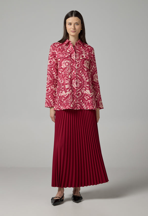 Choice Front Flap Pockets Printed Shirt Multi Color