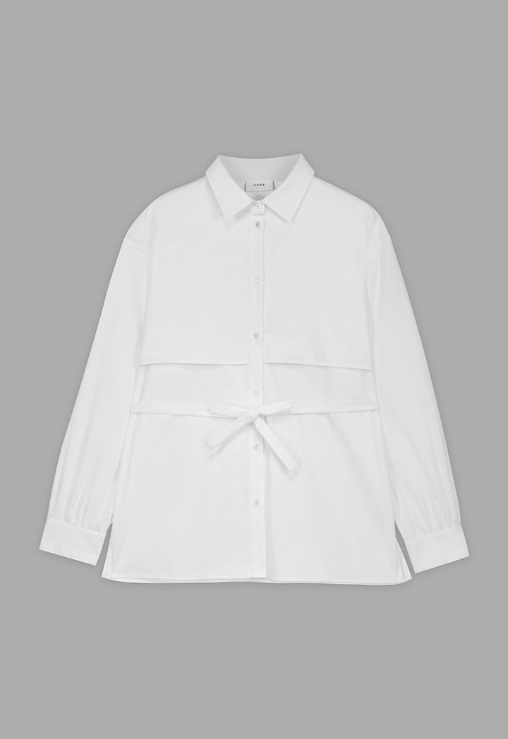 Choice Long Sleeve Overlay Shirt Off White