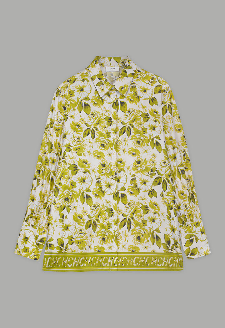 Choice Floral Printed Long Sleeve Shirt  Multi Color