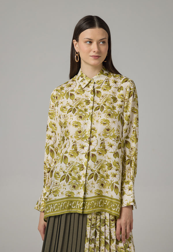 Choice Floral Printed Long Sleeve Shirt  Multi Color
