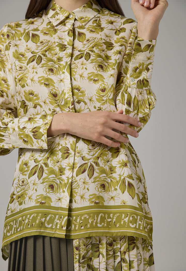 Choice Floral Printed Long Sleeve Shirt  Multi Color