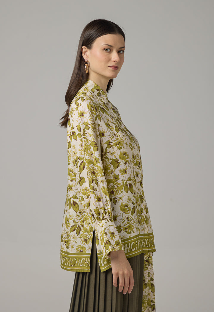 Choice Floral Printed Long Sleeve Shirt  Multi Color