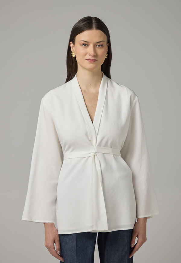 Choice Long Sleeve Basic Kimono Off White