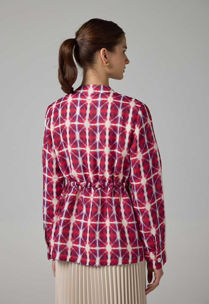 Choice Front Pockets Printed Jacket Multi Color