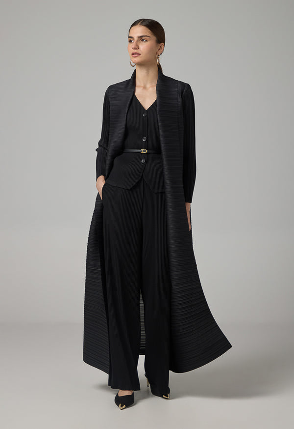 Choice Long Sleeve Solid Maxi Abaya Black
