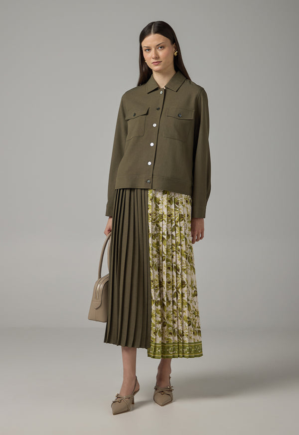 Choice Front Flap Pockets Jacket Khaki