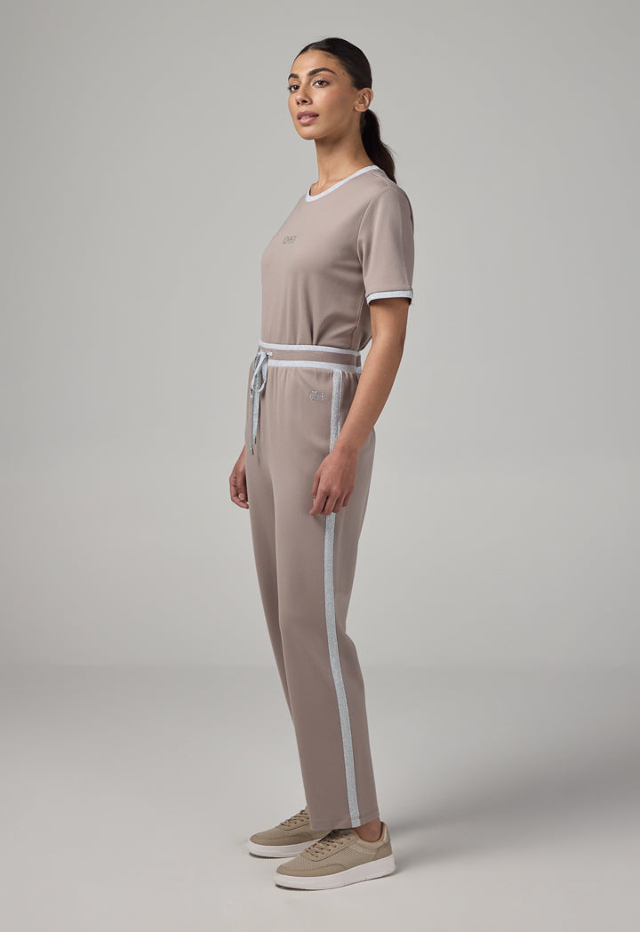 Choice Contrast Straight Cut Trousers Vison