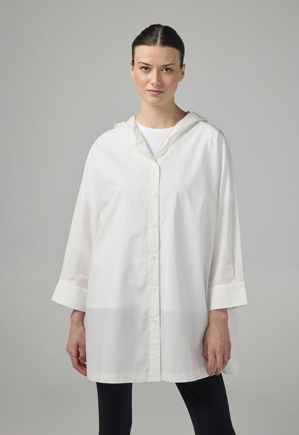 Choice Solid Long Sleeve Monogram Light Jacket  Off White