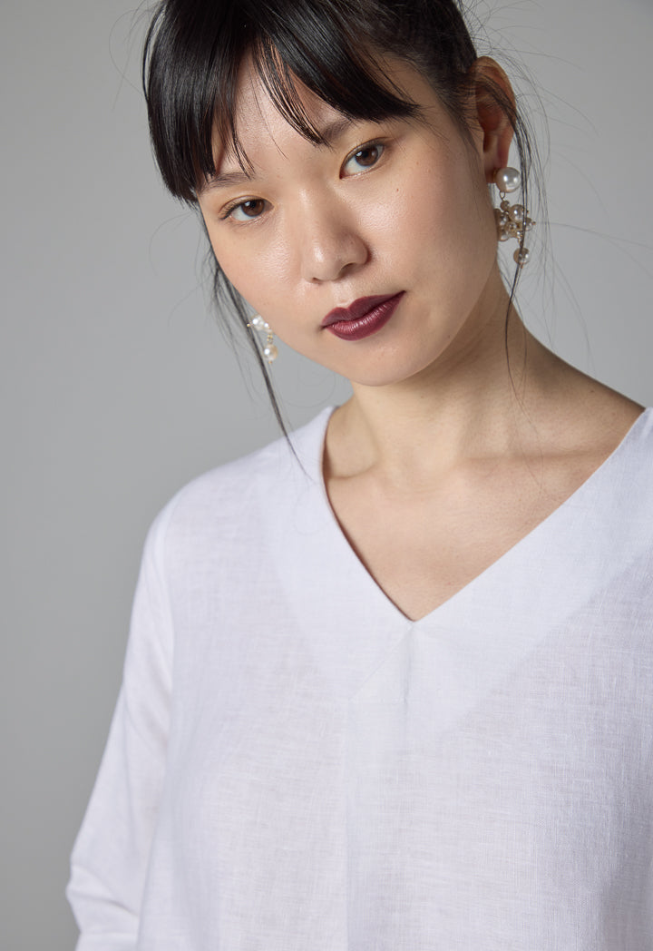 Choice Printed Hem Flared Maxi Belted Dress - Ramadan Style Off White