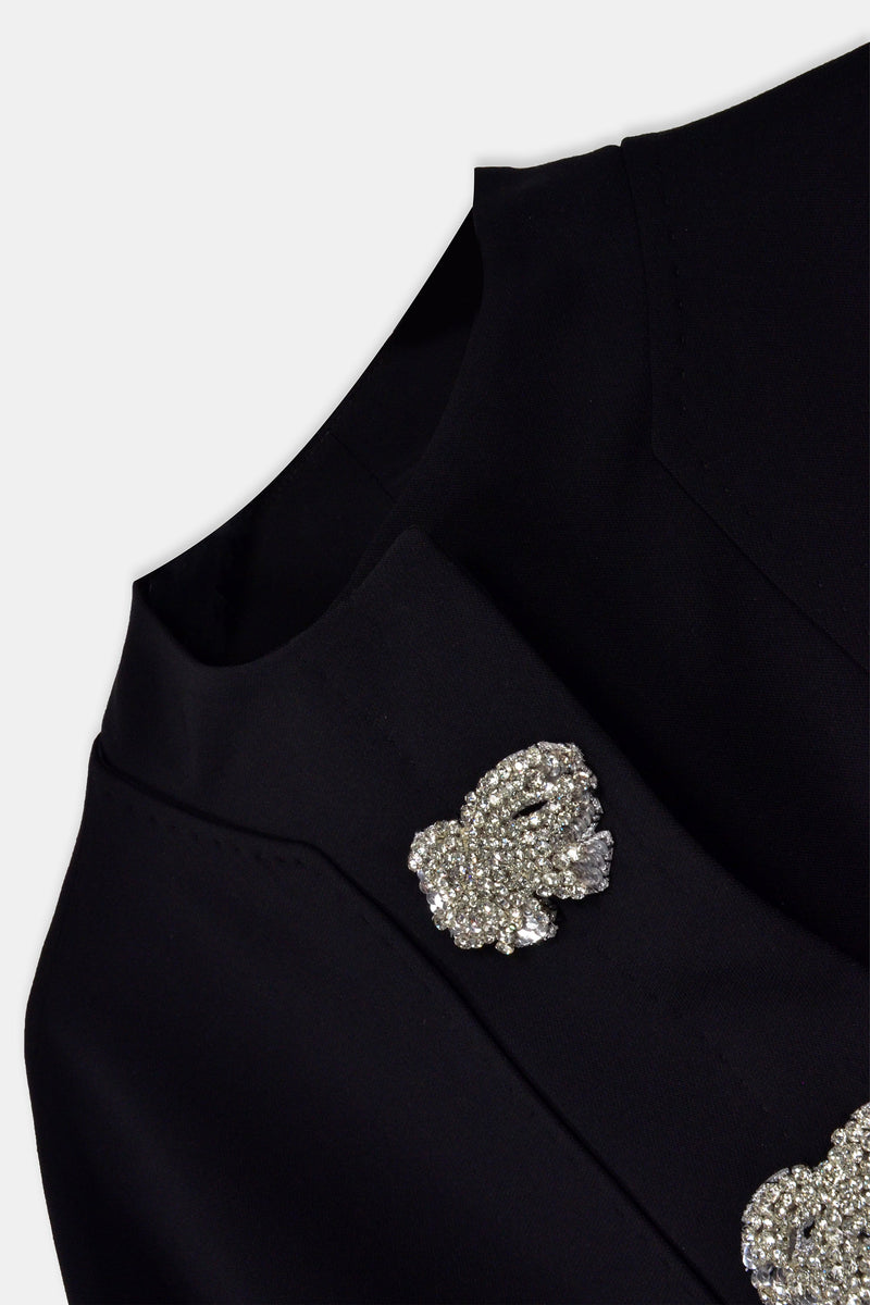 Nean Embellished Bow Jacket Black