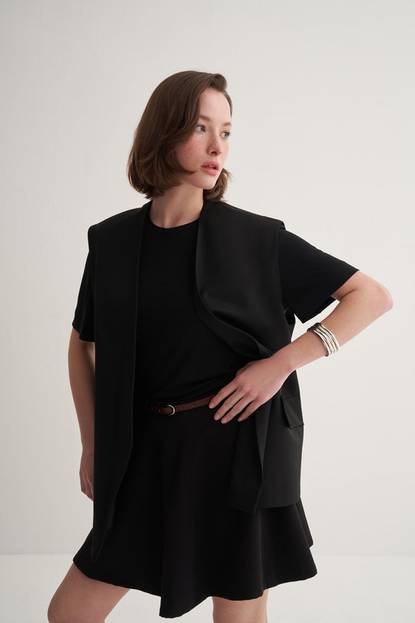 Kk Design Double-Breasted Vest Black