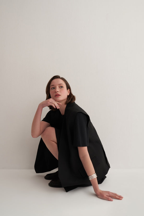 Kk Design Double-Breasted Vest Black