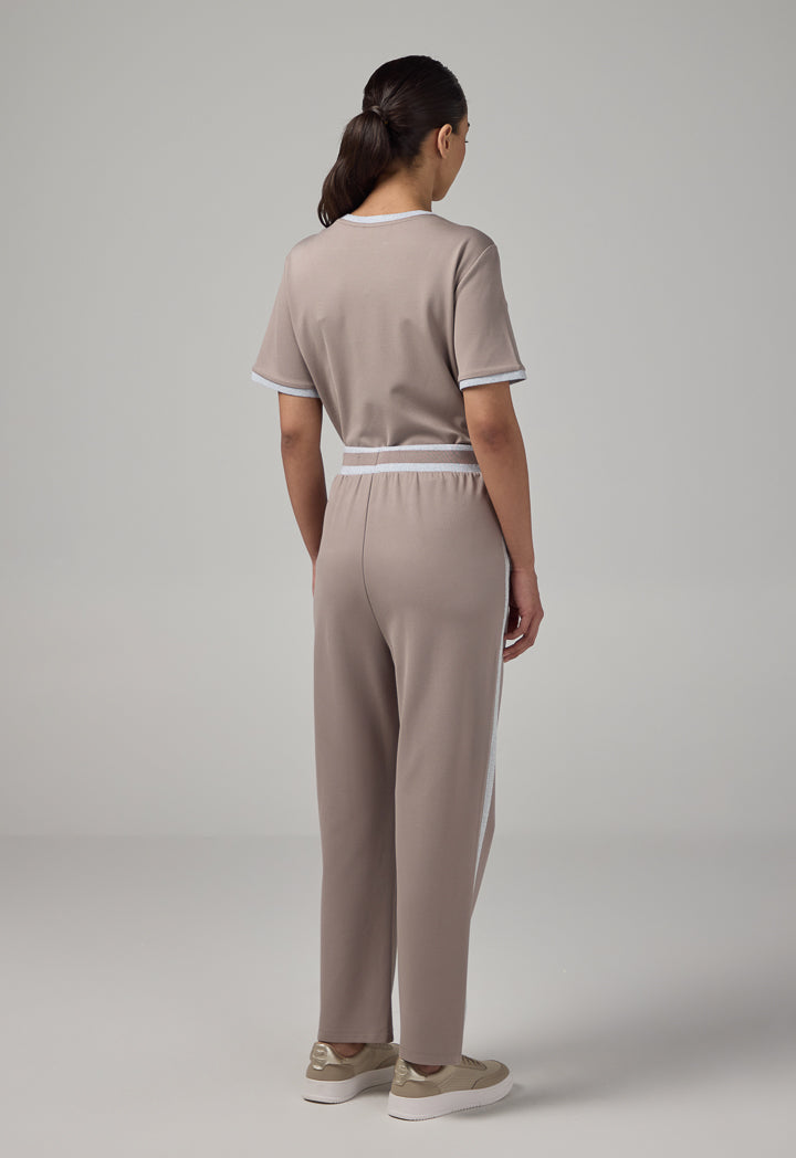 Choice Contrast Straight Cut Trousers Vison