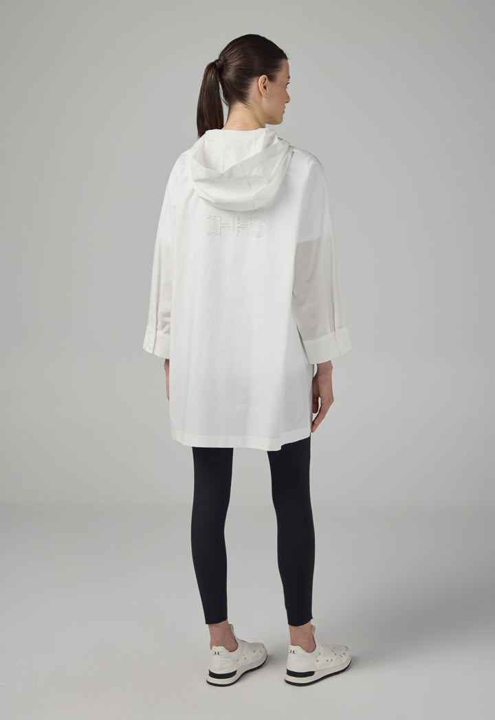Choice Solid Long Sleeve Monogram Light Jacket  Off White