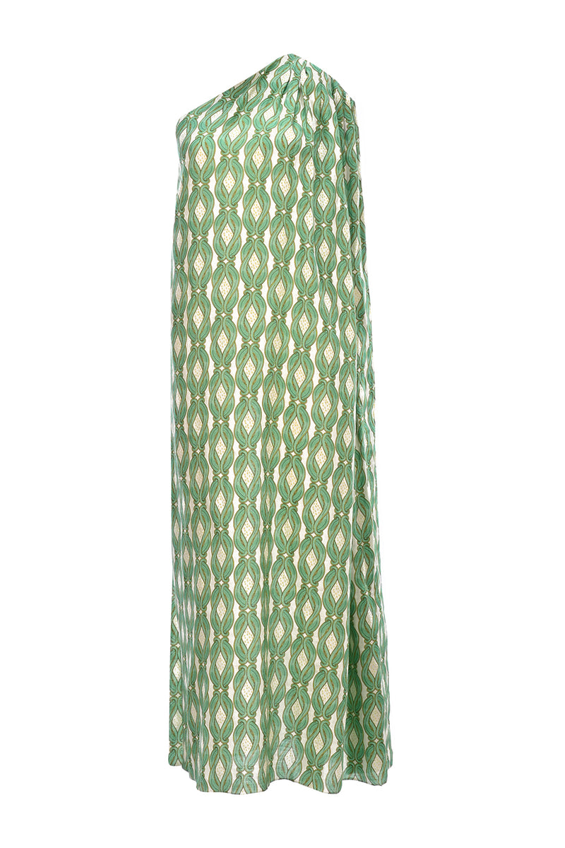 Maison La Plage Cecile Printed One-Shoulder Dress Multi Color