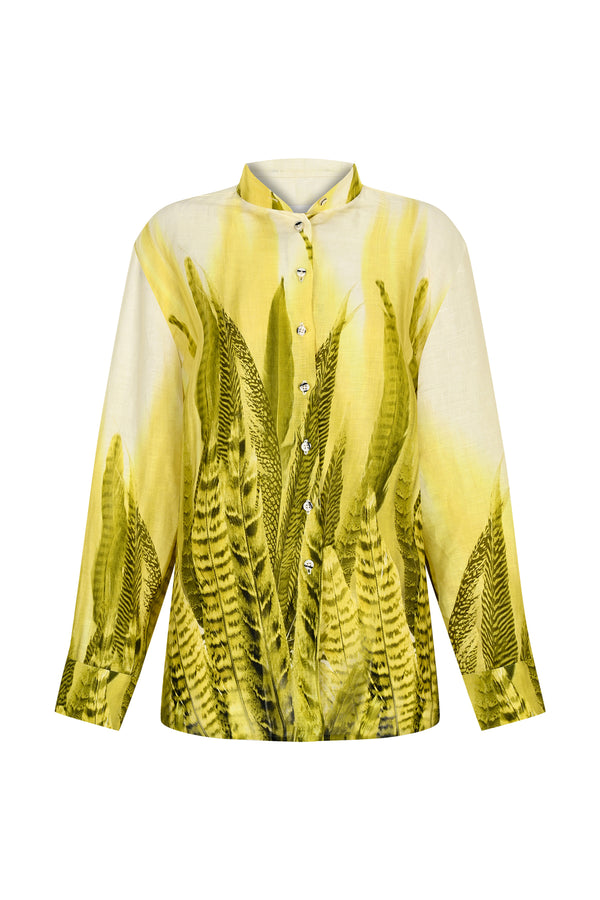 Maison La Plage Sardinia Printed Long Sleeve Shirt Yellow