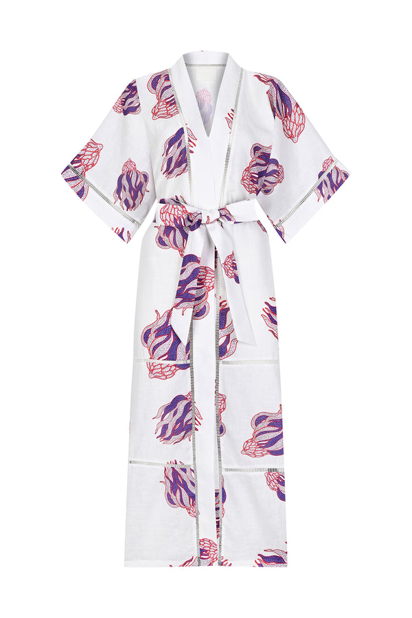 Maison La Plage Rimini Rouge Printed Belted Kaftan Purple