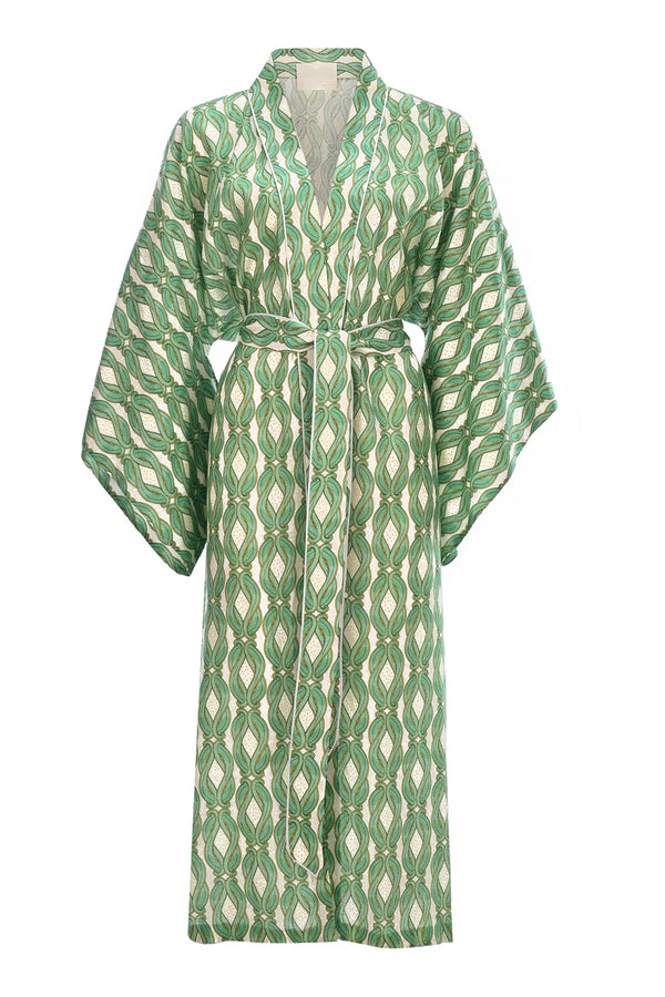 Maison La Plage Cecile Printed Belted Kimono  Multi Color