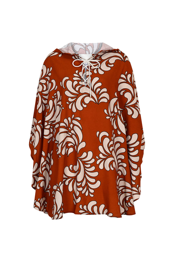 Maison La Plage Provence Printed Hooded Cape Orange
