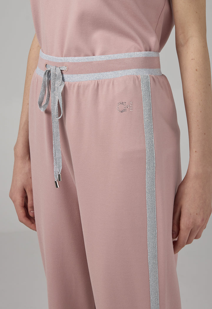 Choice Contrast Straight Cut Trousers Pink