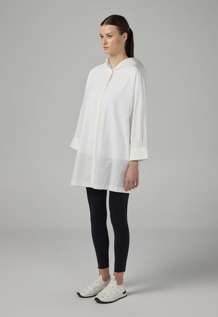 Choice Solid Long Sleeve Monogram Light Jacket  Off White