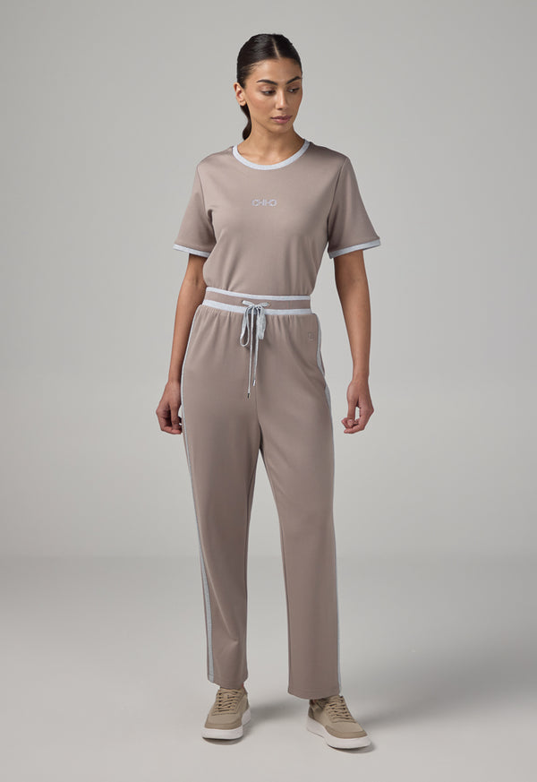 Choice Contrast Straight Cut Trousers Vison